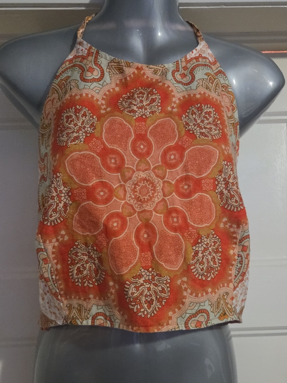 House of Harlow 1960 Orange Halter Crop Top